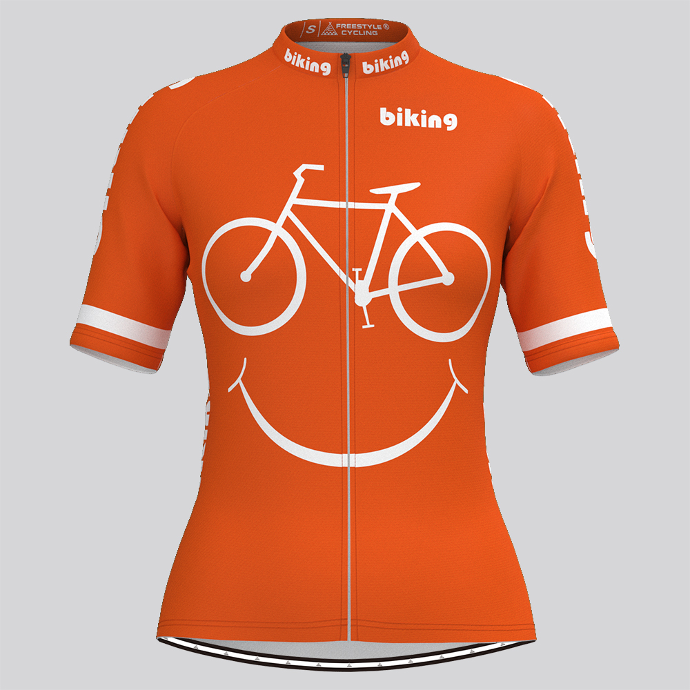 Women's Light Orange Flyte Wind Slicing Cycling Jersey