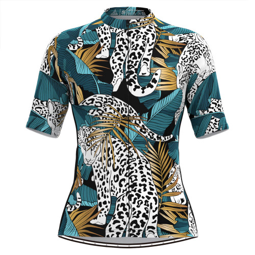 Women s Tropical Jaguar Print Hawaiian Cycling Jersey V2 Freestylecycling