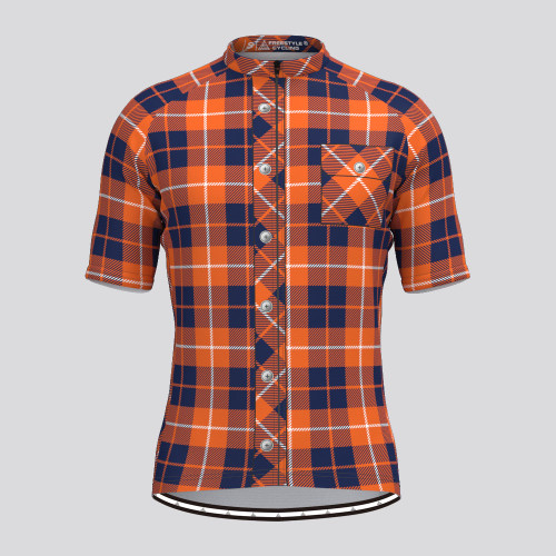Plaid Checkered Shirt V11 Men's Cycling Jersey - Main Image