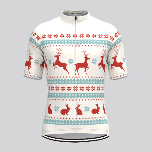 Classic Ugly Christmas sweater Men's Cycling Jersey - Beige ...