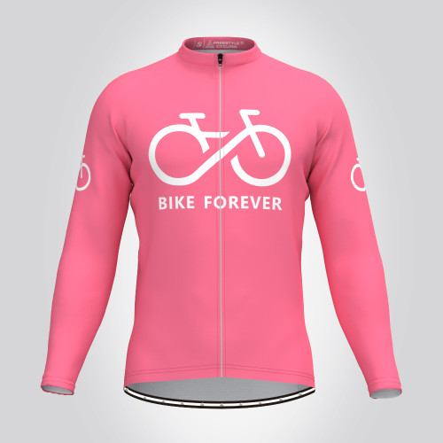 Bike Forever Men's Cycling Jersey-Pink