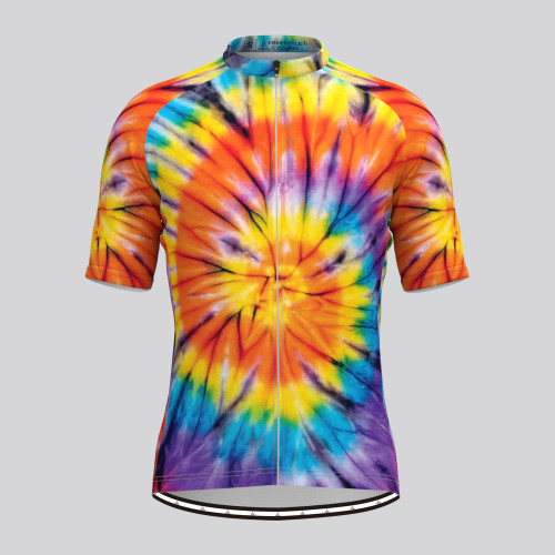 Men's Novelty Tie Dye Cycling Jersey Sunflower