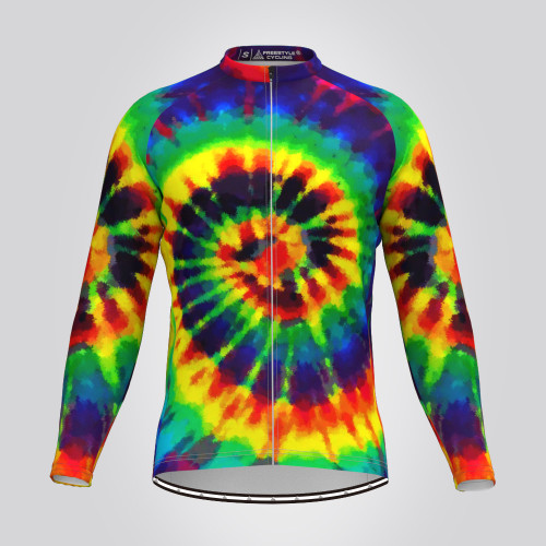 Men s Novelty Tie Dye LS Cycling Jersey Reactive Freestylecycling