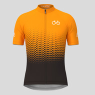 Bike Forever Gradient Dots Men's Cycling Jersey - Orange
