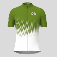 Bike Forever Gradient Dots Men's Cycling Jersey - Moss