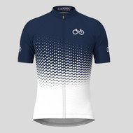 Bike Forever Gradient Dots Men's Cycling Jersey - Navy