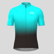 Bike Forever Gradient Dots Men's Cycling Jersey - Light Blue