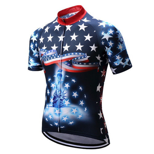 USA Flag Star Theme Statue of Liberty Cycling Jerseys ...