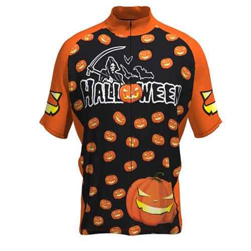 black and orange cycling jersey
