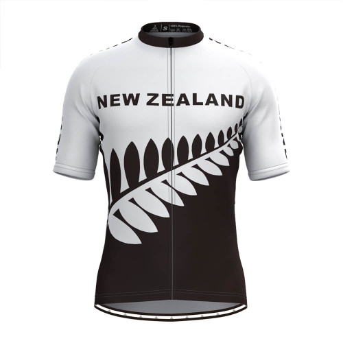 New Zealand Cycling Jersey White Black | Freestylecycling.com