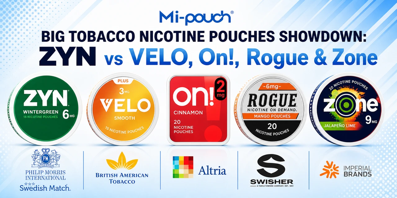Big Tobacco Nicotine Pouches Showdown: ZYN vs VELO, On!, Rogue & Zone