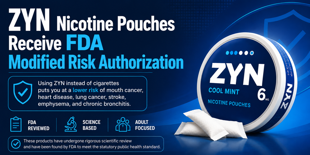 ZYN Nicotine Pouches Receive FDA Modified Risk Authorization