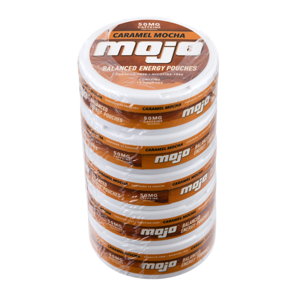 5 pack of Caramel Mocha Mojo Balanced Energy Pouches