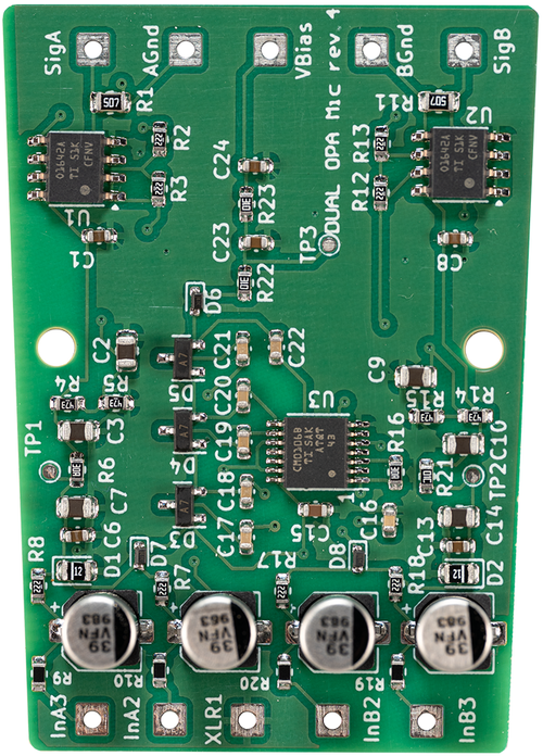 OPA Bias Generator Combo | DIY Condenser Microphone Circuit PCB