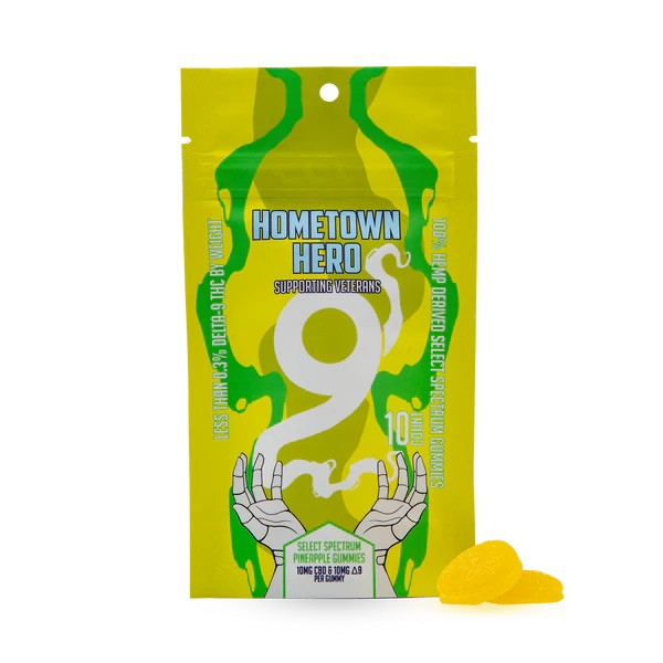 Hometown Hero CBD with Delta-9 Gummies Pineapple