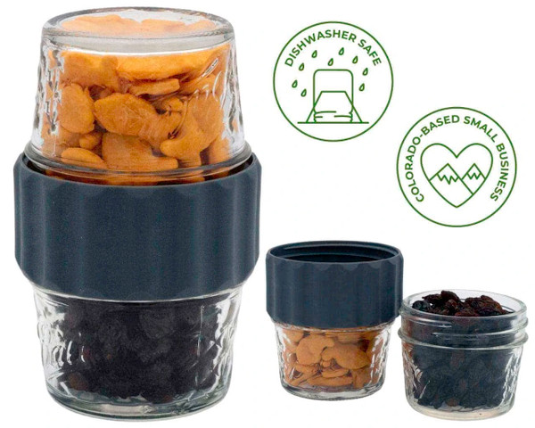 2-in-1 Lid to Connect Two Regular  Mouth Mason Jars SET OF 2