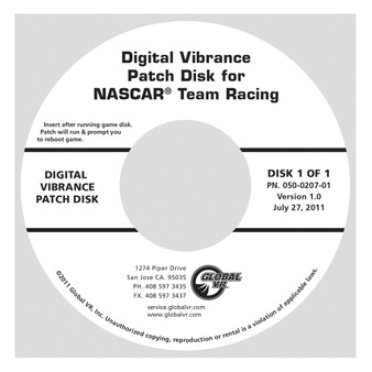 Digital Vibrance Disk, NASCAR Team Racing (050-0207-01)