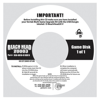 Game Install Disk,  Beach Head 2003 Desert War (050-0010-01 REV D)