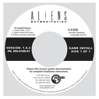 Game Install Disk, Aliens Extermination (050-0108-01)