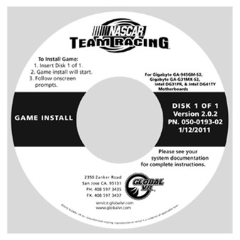 NASCAR Team Racing Game Disk, Version 2.0.2 (050-0193-02)