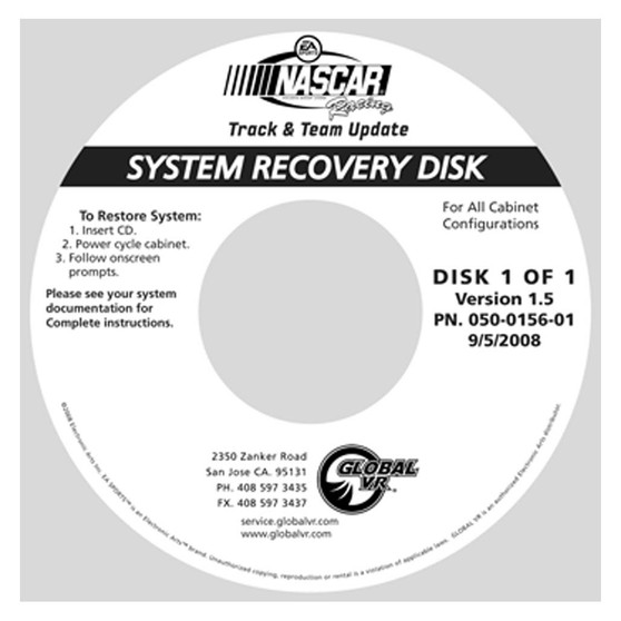 System Recovery Disk, NASCAR Racing Version 1.5 (050-0156-01)