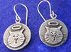 Cat with Halo earrings.  Lead free pewter. Handmade in the USA.