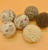 Cat ball selection:  3 bouncy wool "ping pong" small wool balls + 3  fuzzy wool felted pom pom "bunnies"