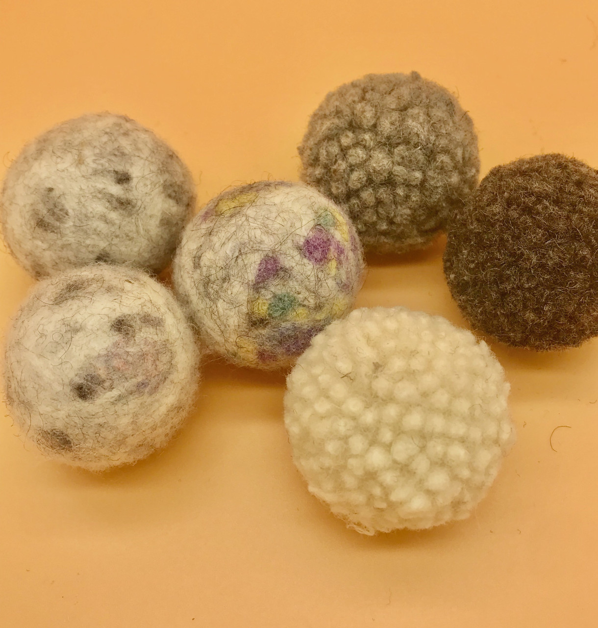 Small Bouncy Wool Balls for Cats - Mixed Pack - Natural Plastic Free Toys