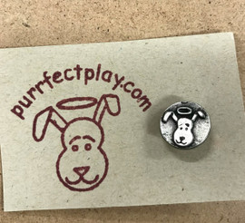 Dog Angel pin.  Lead free pewter. Handmade in Chicago.  Tie tack backed pin.