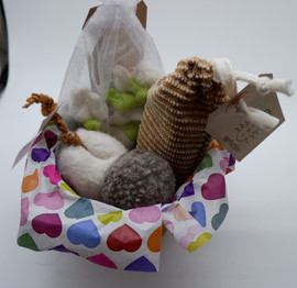 Catnip Free Cat Toy Gift Basket - Holiday Cat Toy Gift - Natural Plastic Free Cat Toys - Ready to give!
