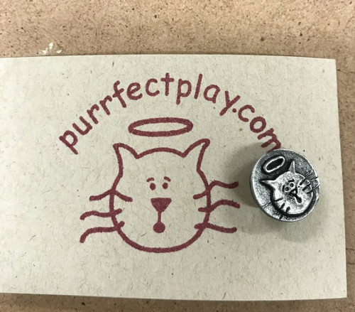 Lead free cat head pewter jewelry. Handmade in Chicago.  Tie tack backed pin. Lead free cat head pewter jewelry. Handmade in Chicago.  Tie tack backed pin.