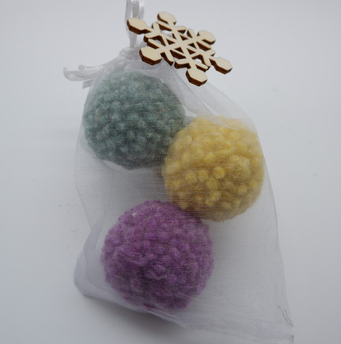 Natural Wool Ball Cat Toy - Holiday Cat Toy Gift - Fun Christmas Cat Toy - Cute Packaging - Ready to Give!