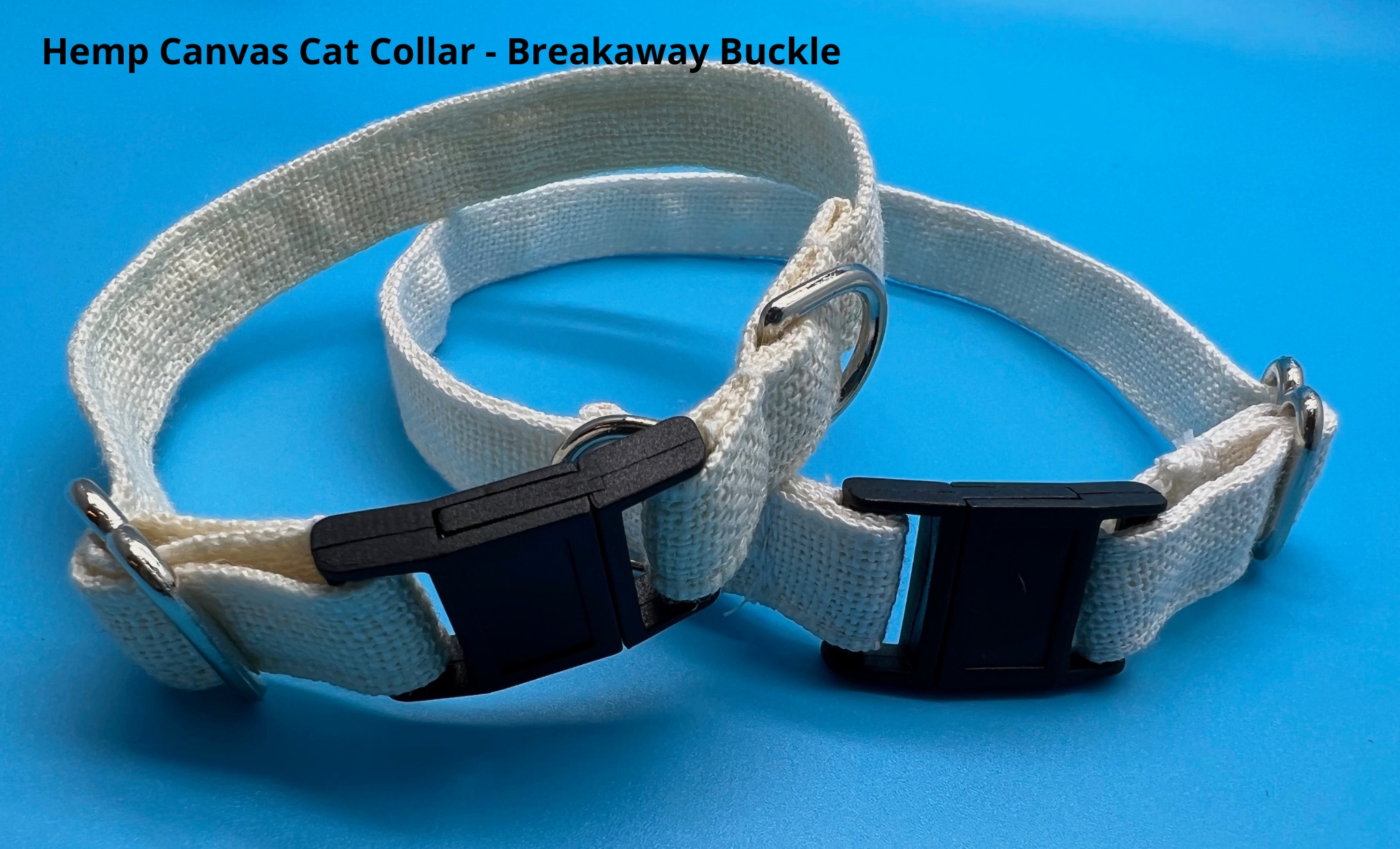 Hemp Cat Collar with Breakaway Buckle Natural Hypoallergenic Cat