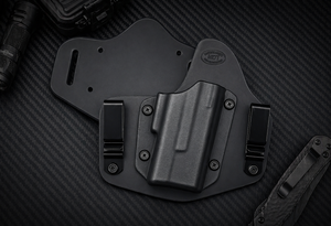 GLOCK IWB/OWB standard hybrid leather\Kydex Holster (Adjustable retention)