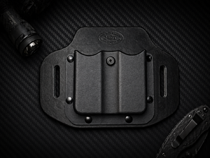 OWB Hybrid adjustable retention Kydex/Leather Double Magazine Carrier