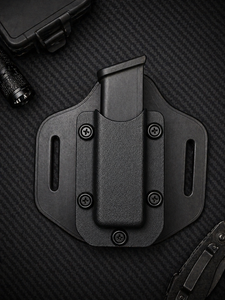 OWB Hybrid adjustable retention Kydex/Leather Single Magazine Carrier