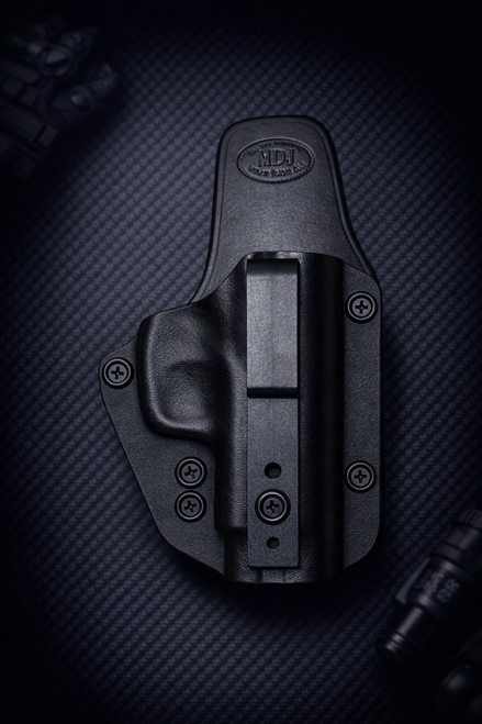 IWB Kydex/Leather Hybrid Holster small print with adjustable retention