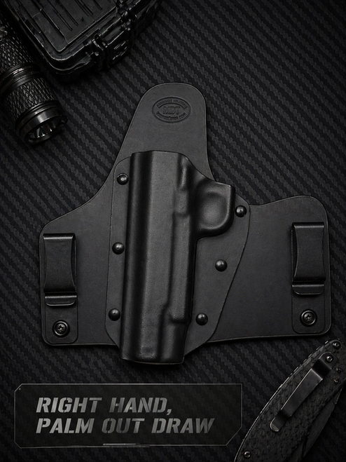 HONOR DEFENSE IWB SOBR (small of the Back) hybrid Leather\Kydex Holster (fixed retention)