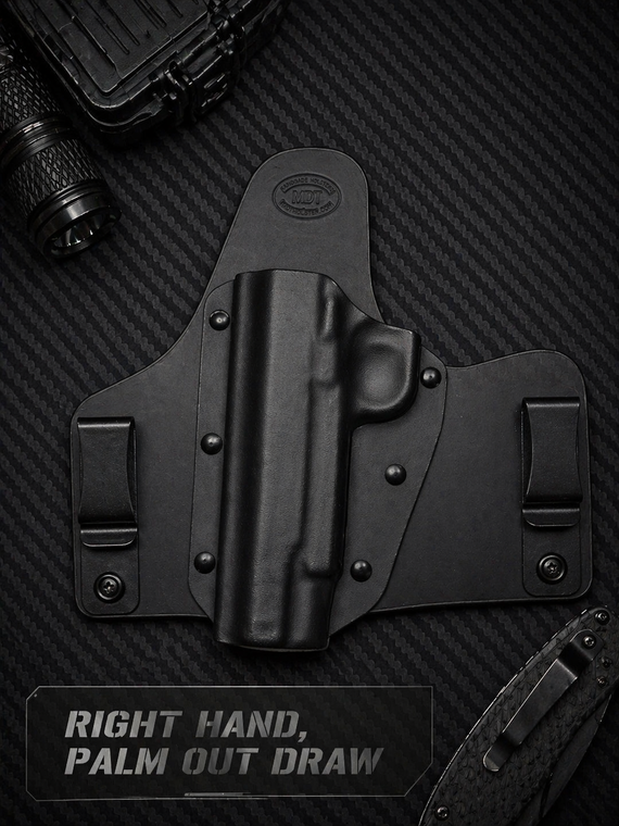 AREX IWB SOBR (small of the Back) hybrid Leather\Kydex Holster (fixed retention)