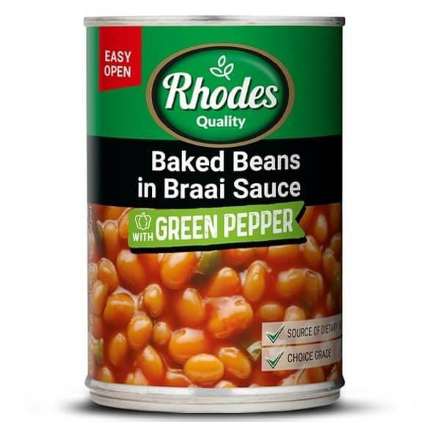 Rhodes Baked Bean in Braai sauce with Green Pepper 400g