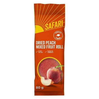 Safari Peach Fruit Roll 80g