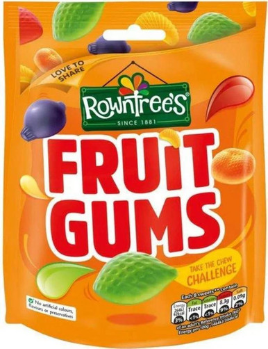 Rowntrees Fruit Gums Vegan Friendly Sweets 150g