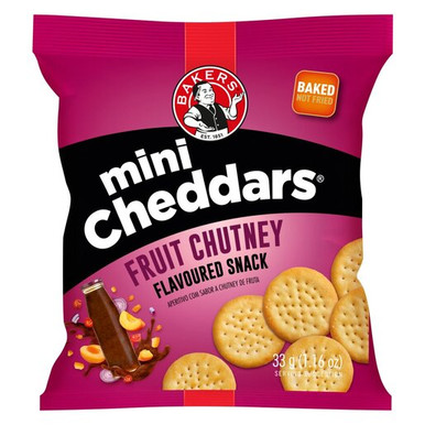 Bakers Fruit & Chutney Mini Cheddars 33g