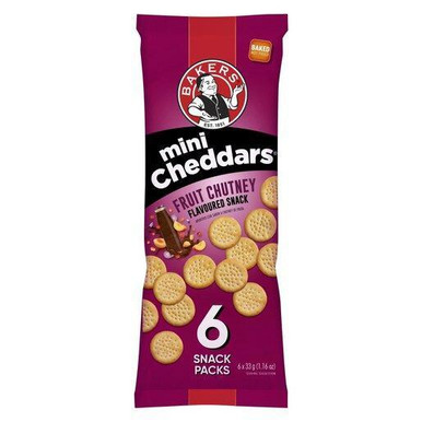 Bakers Mini Cheddars Fruit Chutney 6 Pack