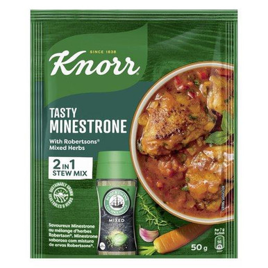 Knorr Tasty Minestrone Soup 2in1 Stew Mix with Robertsons Mixed Herbs 50g