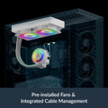 Integrated cable management ensures a clean, organized installation inside your case.