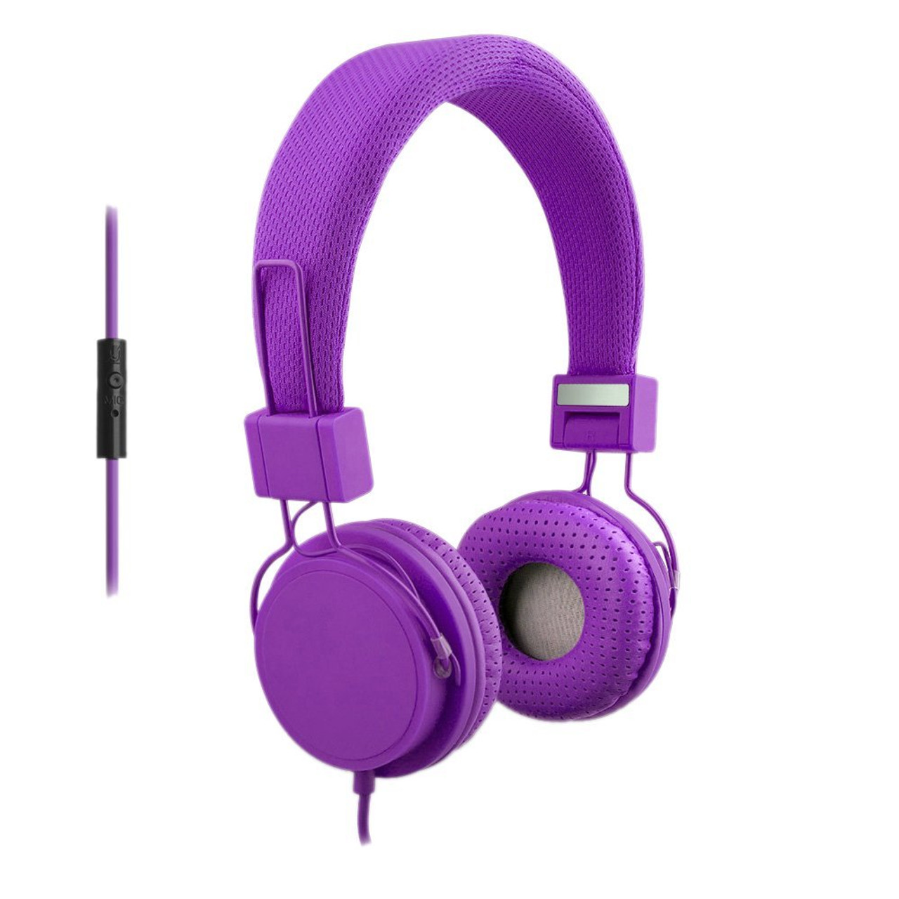 ECO ECO-V20-12244 Stereo Headphones w/ In-line Mic - Purple