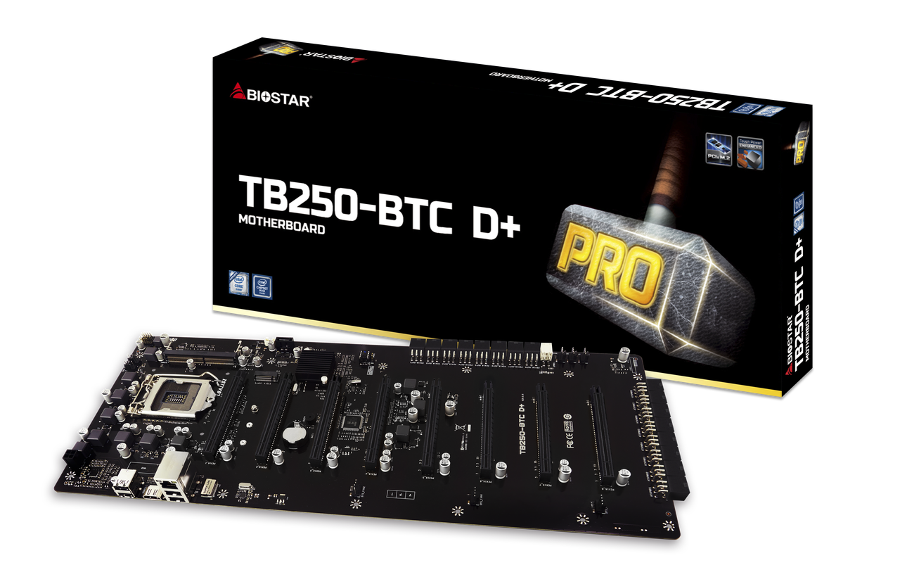 Biostar TB250-BTC D+ LGA1151 DDR4 2400 8 GPU Support Mining Motherboard