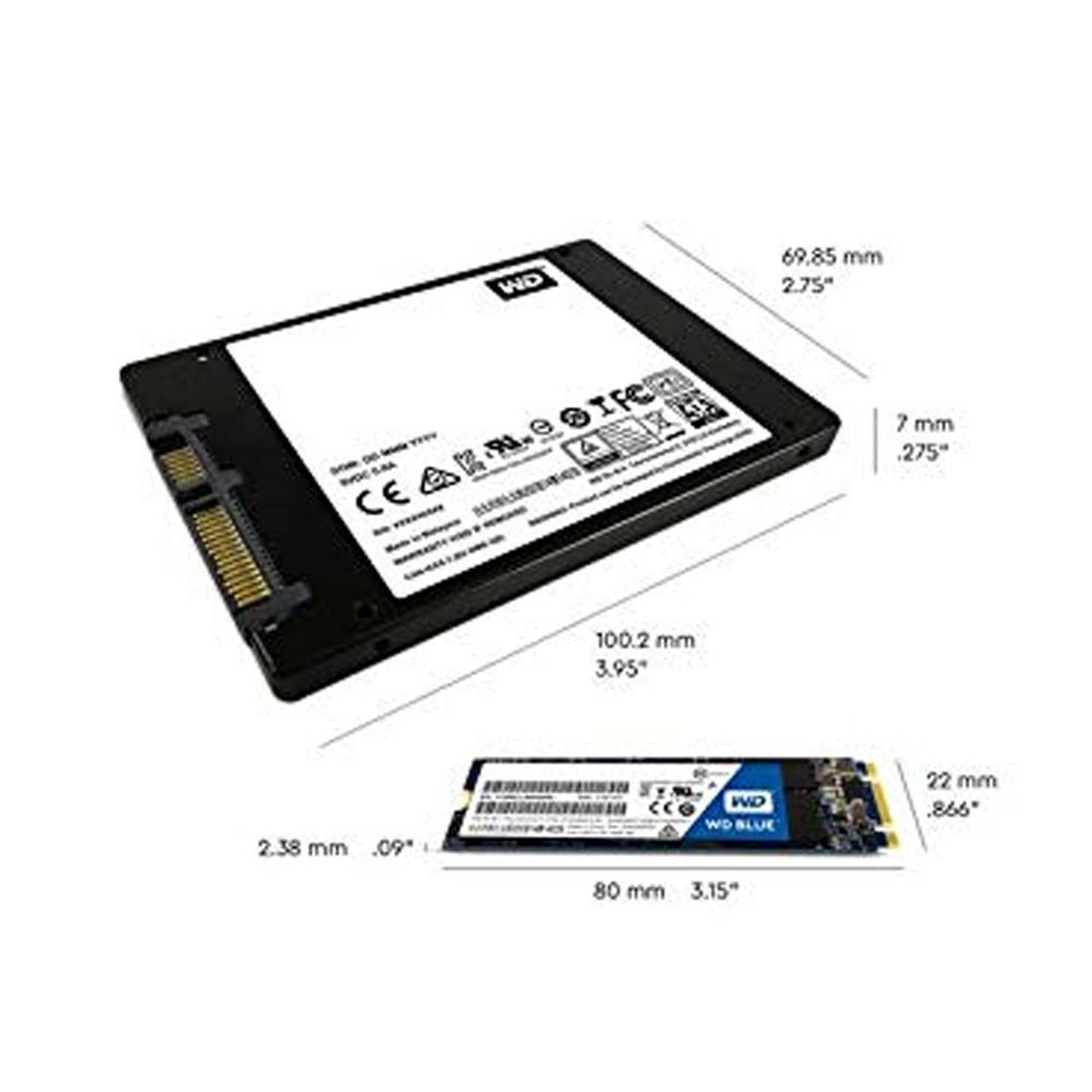 WD WDS100T2B0B Blue 1TB 3D NAND PC SSD SATAIII M.2 2280 Internal Solid State Drive