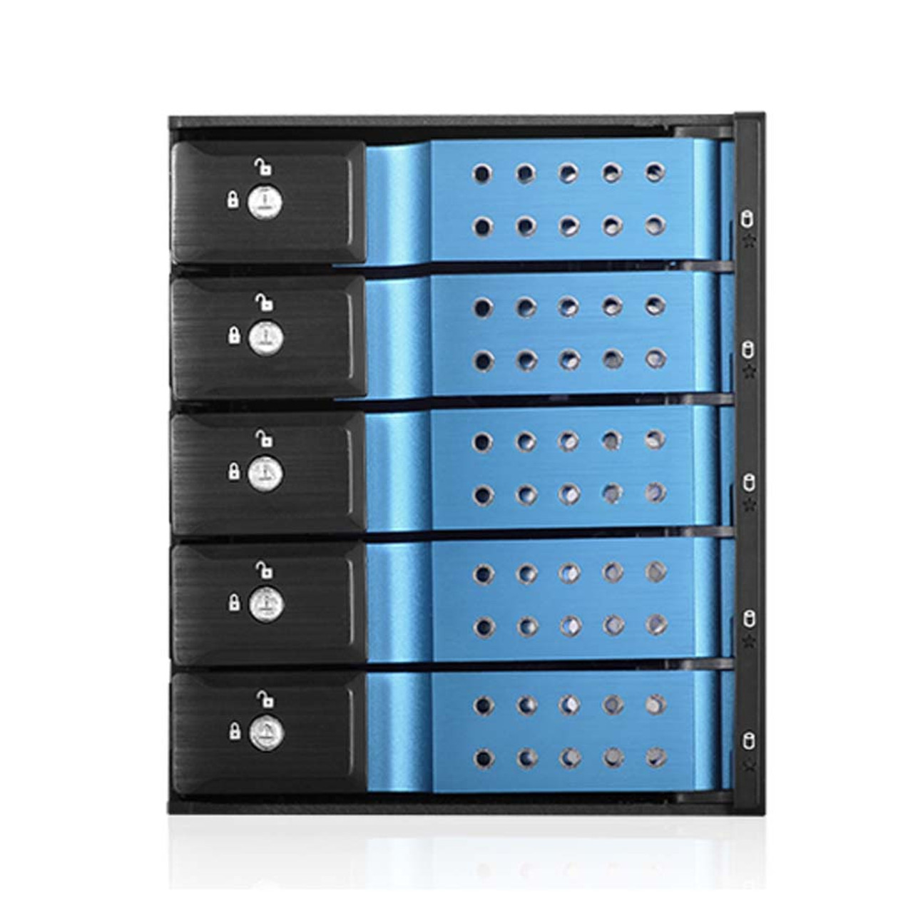 iStarUSA BPN-DE350HD-BLUE 3x5.25" to 5x3.5" 12Gb/s Cage Blue